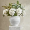 p003_g3 Eucalyptus & White Hydrangea Faux Arrangement