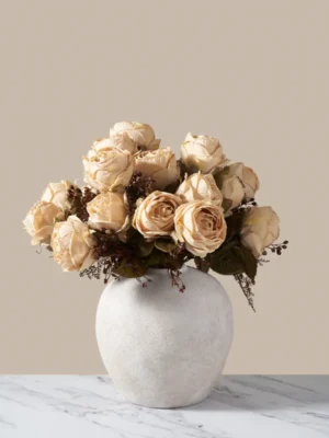 Large Rose Faux Arrangement — Beige (21 Roses)
