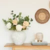 p058_g2 Cream Peony & Eucalyptus Faux Arrangement