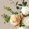 p058_g3 Cream Peony & Eucalyptus Faux Arrangement