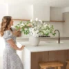 Tulip & Agapanthus Faux Arrangement — White