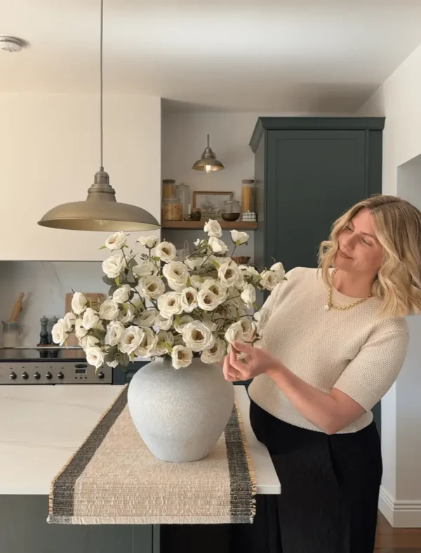 White Rose Faux Arrangement (72 Roses)