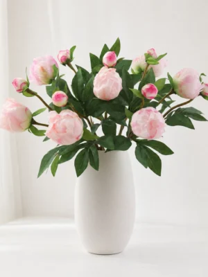Stella Premium Real-Touch Faux Peony Stem - Silk Peonies for Home Decor